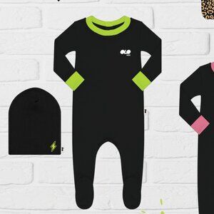 OLO BLAZE FOOTIE BEANIE SET NEON